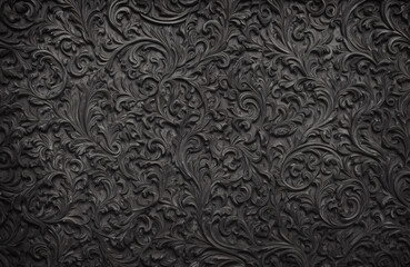 Shady Teak - Dark wooden textures with carving and detailing - obrazy, fototapety, plakaty