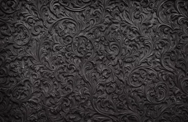 Sierkussen Shady Teak - Dark wooden textures with carving and detailing © Miha