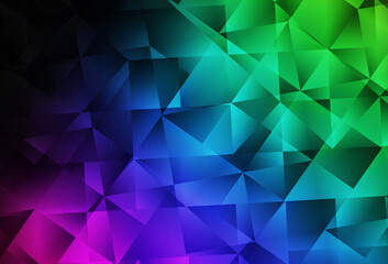 Fototapeta premium Dark Multicolor vector gradient triangles texture.