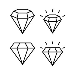 Diamond icon vector for web and mobile app. diamond gems sign and symbol