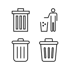 Trash icon vector for web and mobile app. trash can icon. delete sign and symbol.