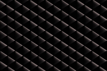 Geometric motif in black color with rhombus mesh. Can be used as an abstract dark background or texture.