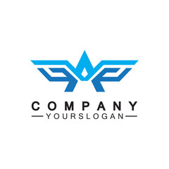 letter A wings logo vector illustration