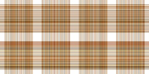 Woodland white tartan seamless border textile. Tonal autumnal forest plaid with organic texture. banner of orange stripe for rough washi tape.