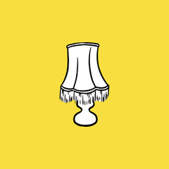 Lampshade Icon. Antique Concept Sketch and Vintage