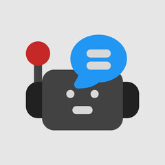 Chatbot icon in flat style, use for website mobile app presentation