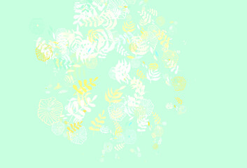 Light Multicolor vector doodle background with leaves.