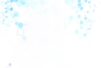 Light BLUE vector backdrop with lines, circles, rhombus.