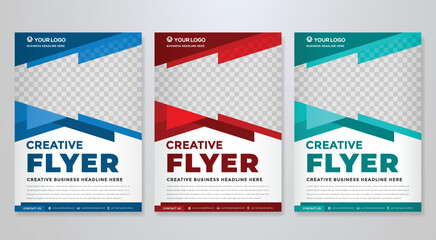 set of business flyer template with minimalist layout and modern style use for promotion kit and product publication