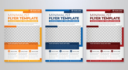 set of business flyer template with minimalist layout and modern style use for promotion kit and product publication