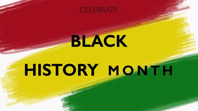 Black history month computer graphics. Silhouette of an African woman and man on a light background with text.