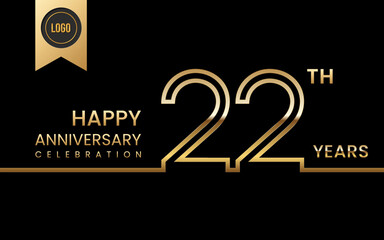 22th anniversary celebration template design. Logo Vector Template Illustration