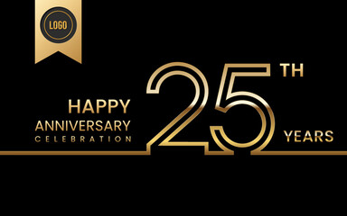 25th anniversary celebration template design. Logo Vector Template Illustration