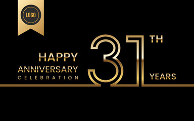 31th anniversary celebration template design. Logo Vector Template Illustration