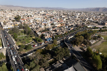 Fototapeta na wymiar Aerial view of the city of Arequipa