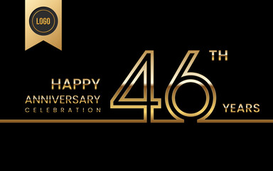 46th anniversary celebration template design. Logo Vector Template Illustration