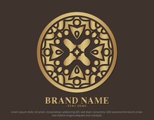 luxury ornament logo line art