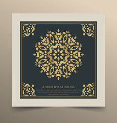 Luxury ornament greeting card vector template