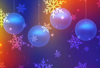 Dark Blue, Red vector background in Xmas style.