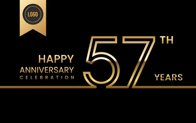 57th anniversary celebration template design. Logo Vector Template Illustration