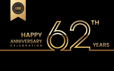 62th anniversary celebration template design. Logo Vector Template Illustration