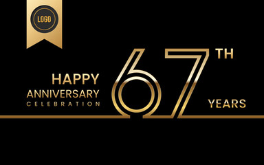 67th anniversary celebration template design. Logo Vector Template Illustration