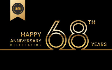 68th anniversary celebration template design. Logo Vector Template Illustration