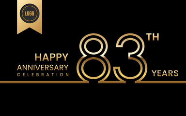 83th anniversary celebration template design. Logo Vector Template Illustration