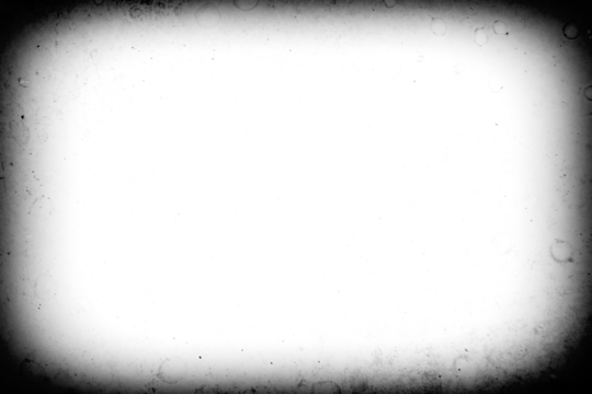 Vintage photo lens vignette template with dust and splatters on transparent background (png image). Useful for design, vintage film effects, and backgrounds