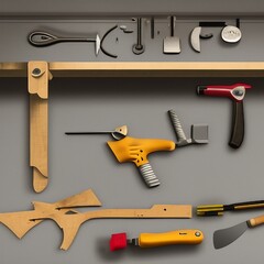 Fototapeta premium Generic tools on a work bench