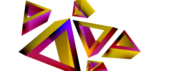 3d triangle abstract background. Basic shape technology or business concept composition. Trendy techno business template for wallpaper, banner, background or landing
