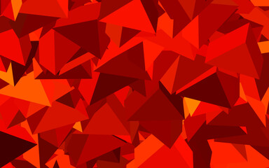 Naklejka premium Dark Orange vector backdrop with lines, triangles.