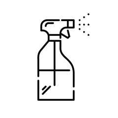 Spray bottle. Cosmetics and hair supply. Pixel perfect, editable stroke icon
