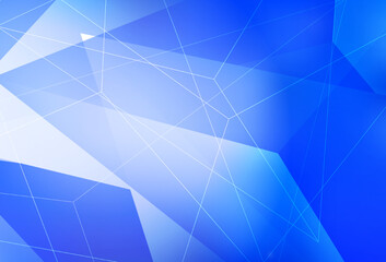 Fototapeta premium Light BLUE vector template with crystals, triangles.