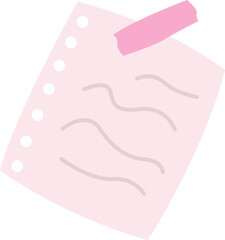 Office supplies flat icon Note with sentences