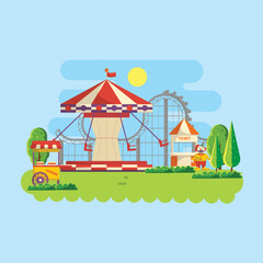 Stock Illustration of Flat design circus and carnival banners, headers, poster, background
