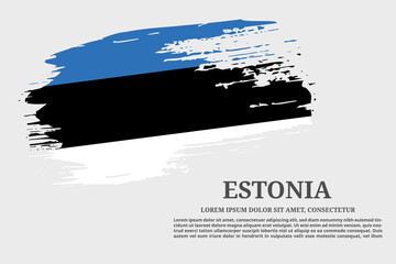 Estonia flag grunge brush and poster, vector
