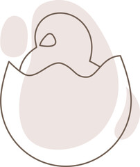 Easter chick in egg line art style Contemporary design