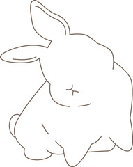 Easter rabbit line art style Contemporary design