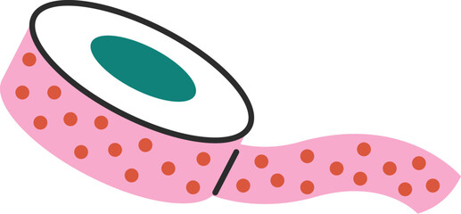 Adhesive tape with polka dot design flat icon