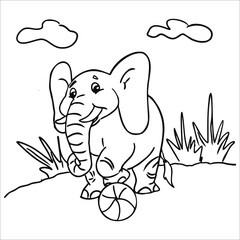 Illustration graphic of animals for coloring page design for kids stock vector.
Also suitable design for kids learning activities, learning cards etc