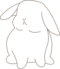 Easter rabbit line art style Contemporary design