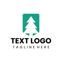 tree logo vector design green flat color