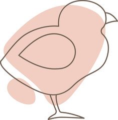 Easter chick line art style Contemporary design