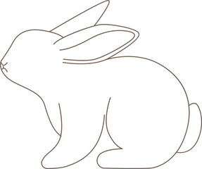 Easter rabbit line art style Contemporary design