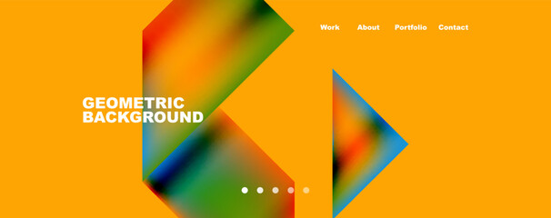 Trendy minimal geometric composition abstract background. Triangle fluid bright colors backdrop. Vector Illustration For Wallpaper, Banner, Background, Card, Book Illustration, landing page