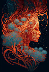 Beautiful surreal, magical, hyperdetailed, extremely intricate women