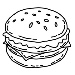 hand drawn hamburger