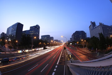Fototapeta premium The night view of the city landscape in Beijing