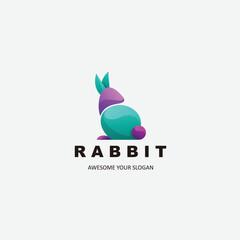 rabbit logo gradient colorful design
